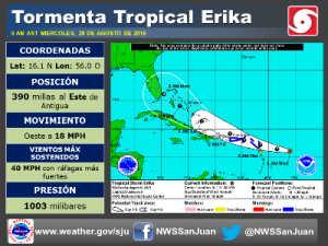 Tormenta Tropical Erika. (Foto/Suministrada)