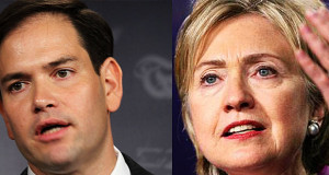 Candidatos presidenciales demócratas, Marc Rubio y Hillary Clinton. (Foto/Suministrada)