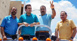 El precandidato a la gobernación de Puerto Rico por el penepé, Ricardo Rosselló durante un rally en el pueblo de Carolina. (Foto por Airangel Altreche) 