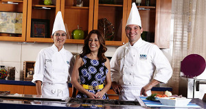 Pastry chef, Nanette Méndez, Luisa de los Ríos, actriz y Christian Rivera. (Foto/Suministrada)
