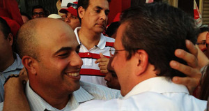 El expresidente del Partido Popular Democrático, Héctor Ferrer, junto al gobernador, Alejandro García Padilla. (Foto/Suministrada)