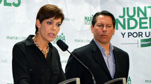 María de Lourdes Santiago, vicepresidenta del Partido Independentista Puertorriqueño (PIP) junto al secretario general de la colectividad, Juan Dalmau Ramírez. (Foto/Suministrada)